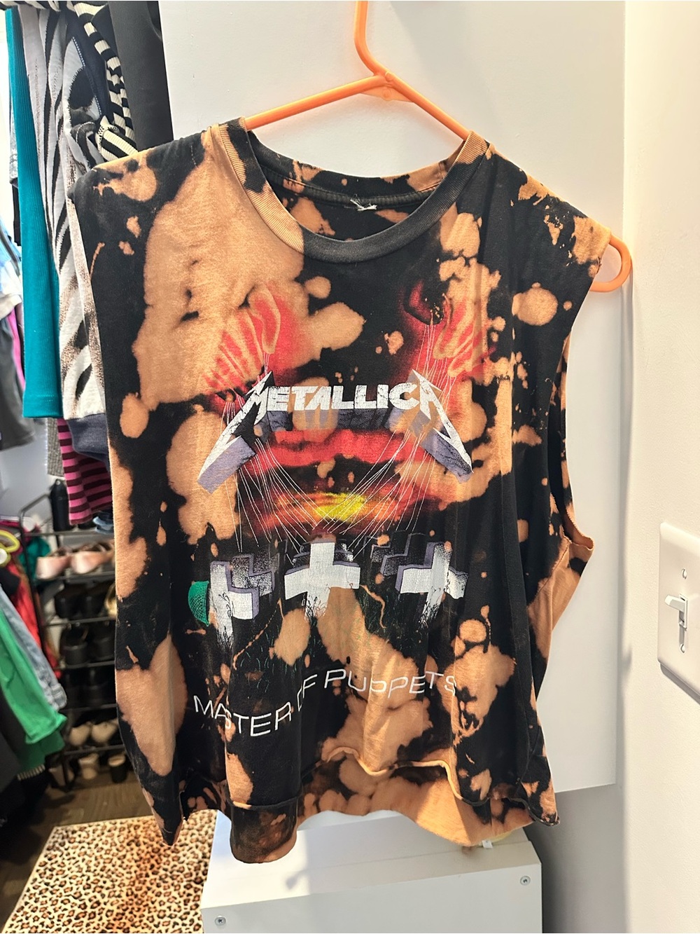 Metallica Bleached Crop Tank